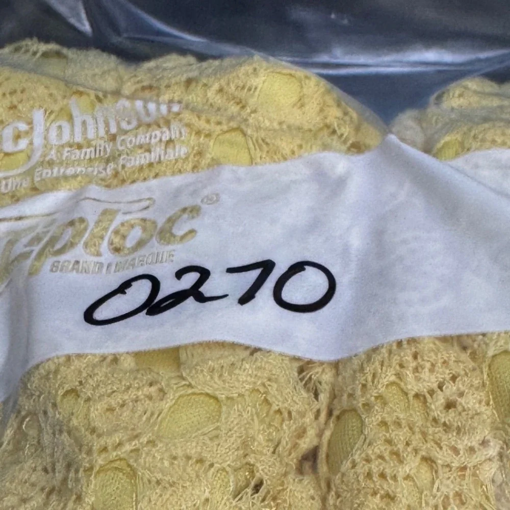 Rabbit Rabbit Rabbit Designs Yellow Crochet Lace Fit and Flare Dress‎ 3/4 Sleeve